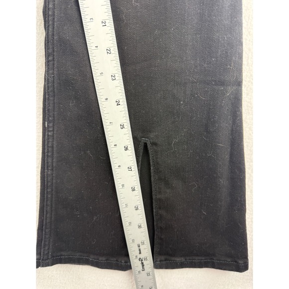 Hollister High Rise Flare Jeans Black Front Slit Soft Stretch 9L W29 L33 - Picture 3 of 8
